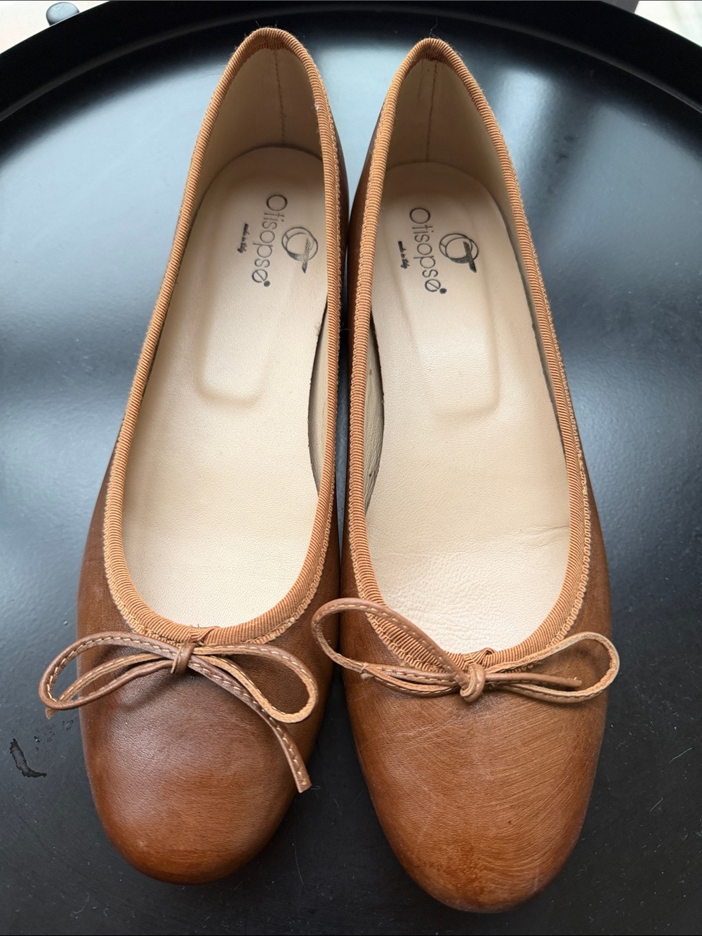 Brown Leather Ballet Flats - Classic Women's Slip-On
